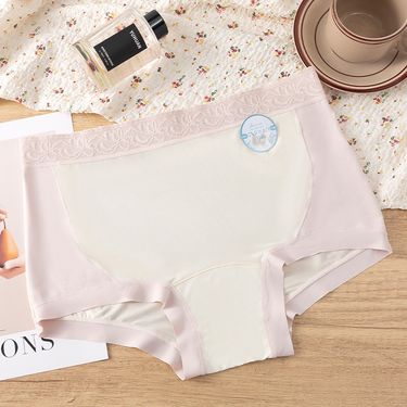 2025d Personality Full Coverage Hip Briefs For Women Anti-Exposure Invisible Ice Silk Color-Block Plus Size Women's Boxer_voghion.com