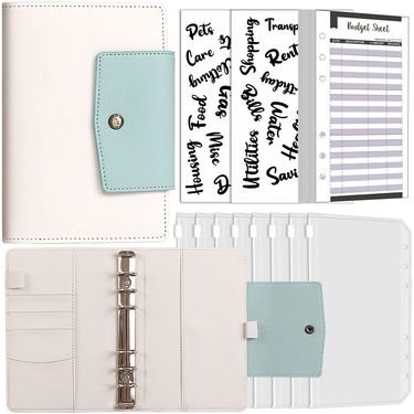 A6 loose leaf macaron notebook PU detachable refill cash deposit budget savings handbook_voghion.com