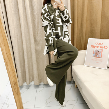 Women's knitted two-piece women's casual fashion temperament in autumn and winter_voghion.com