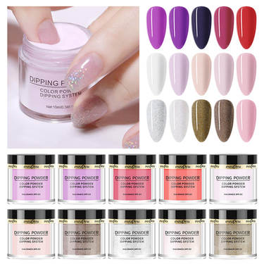 BeautyLife 10ml Nail Dipping Powder Safe Ingredients Bright Color Stunning Visual Effect Practical Nail Infiltrating Powder DIY Nail Art Gadget_voghion.com
