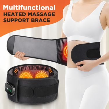 Electric Heating Vibration Hot Compress Lumbar Brace Massager Support Massage Belt Relax Back Waist_voghion.com