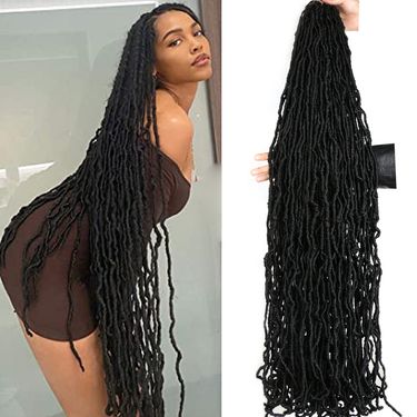 Locs Crochet Hair 18 24 36 inch Locks Crochets Braids Cheveux Synthetic Curly Hair Soft Locs Meche Pour Crochet Braid_voghion.com