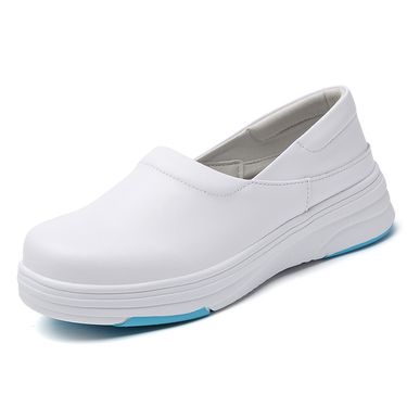 Nurse Shoes Leather Women's Soft-soled Non-slip Work Shoes Black Platform Shoes_voghion.com