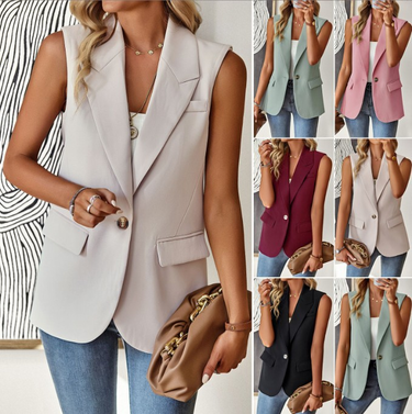Women's Casual Fashion Temperament Suit Vest For Women_viptrois.com