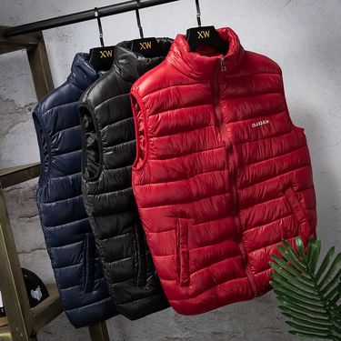 Men's Clothing new autumn and winter down cotton vest men's and women's vest short section plus fat large size thin section group activities vest tide_voghion.com