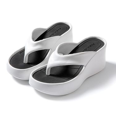 Women's High Heeled Flip Flops Thick Soled Fashionable Outdoor Slippers EVA Light Street Comfortable Casual Sandals_voghion.com