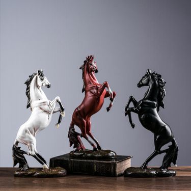 Inauguration Decoration Feng Shui Ornament Realistic Horse Animal Resin Craft New Chinese Style Gift_voghion.com