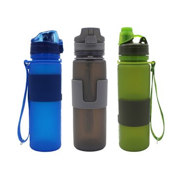 650ML folding silicone kettle Outdoor portable cycling hiking sports water bottle Mountaineering roll cup Camping water bottle_viptrois.com