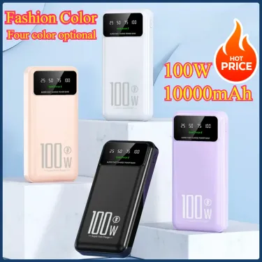 10000 MAh High Capacity 100 W Fast Charging Power Bank Portable Charger Battery Pack Powerbank For IPhone Huawei Samsung_voghion.com