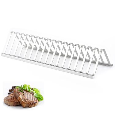 Stainless Steel Barbecue Meat Rib Rack Roasting Stand Outdoor BBQ Accessories For Picnic Camping Barbecue Roasting Stand_voghion.com