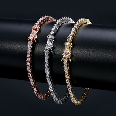 tennis chain hip hop trendy brand men's bracelet micro studded zircon 3mm bracelet Tennis bracelet_viptrois.com