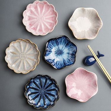Kiln Changed Plates Ceramic Snack Plates Seasoning Plates Restaurant Hot Pot Sauce Plates Sushi Sauce Plates_voghion.com
