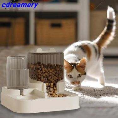 Cat Food Bowl, Automatic Feeder, Automatic Dry-wet Separation, Automatic Dog Food Water Dispensing, Large-capacity Pet Food_voghion.com