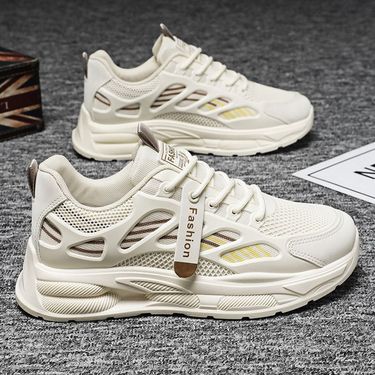 Breathable Mesh For Men, Korean Style Versatile Thick-Soled Sneakers, Casual Running Dad Shoes, Spring New Men's Shoes_voghion.com