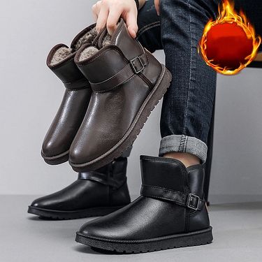 SHLIANG New Men's Snow Boots Casual Outdoor Cotton Shoes High Tops Walking Keep Warm Mans Boot Non-slip Male Footwear New Style X0085_voghion.com