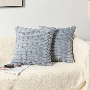 Plush Corduroy Corn Pillow – Soft Square Cushion For Sofa, Bed & Back Support – Cozy Nordic Home Decor (45x45cm, 15 Colors)_voghion.com