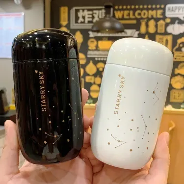 Thermos Bottle Starry Sky Mini Small Capacity Leakproof Coffee Mug 304 Stainless Steel Vacuum Flask 200ML Thermo Bottle_voghion.com