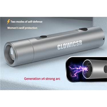 Arc Self-Defense Strong Light Strobe Telescopic Zoom Rechargeable Ignition Anti-Wolf Flashlight_voghion.com