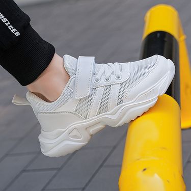 Mother & Kids Wholesale children's white shoes 2024 spring and autumn new mesh breathable boys black sneakers girls performance shoes_voghion.com
