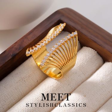 Personality Fashion Hollow Out Diamond For Women, Niche High-End Light Luxury Temperament Ins Exaggerated Minimalist Women,_voghion.com