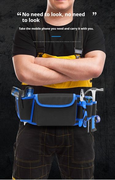 Thickened Electrician Tool Multifunctional Oxford Cloth Broadband Maintenance High-altitude Operation Long Waist Bag_voghion.com