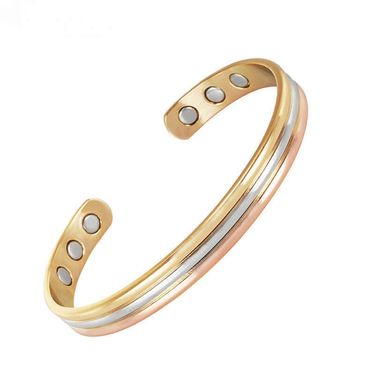 Meathly Pure Copper Bracelets Magnetic Rose Arthritis Adjustable 8.2mm Wide Cuff High Magnet Energy Bangles Resizable_voghion.com