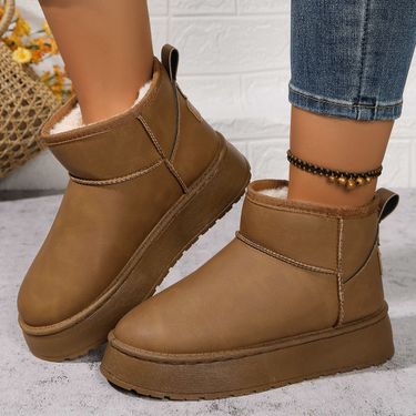 Women's Shoes Snow Boots Thick-soled Increase Waterproof Large-size Snow Boots Winter Cashmere Thickened Non-slip Northeast Large-size Cotton Shoes_voghion.com