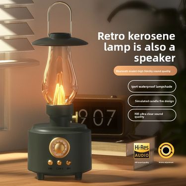 New Kerosene Lamp Bluetooth Outdoor Portable Flame Camping Atmosphere Desktop Night Light Speaker_voghion.com