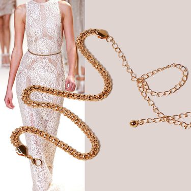 Metal round corn waist chain new chain simple decorative chain dress belt metal chain body chain_voghion.com
