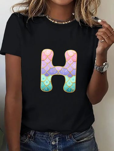 Spring and summer European and American women's new ladies casual fashion loose tops printed women's T-shirts_voghion.com