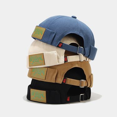 Leather Label Alphabet Landlord Hat Tide Alphabet Street Fashion Yuppie Hat Small Fresh Melon Fur Hat_voghion.com