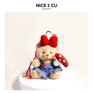 Christmas Plush Keychain - Cute Brown Bear & Red Rope, Panda & Westie Keyring, Car Decor, Gift For Girlfriend, Boyfriend, Friends_voghion.com