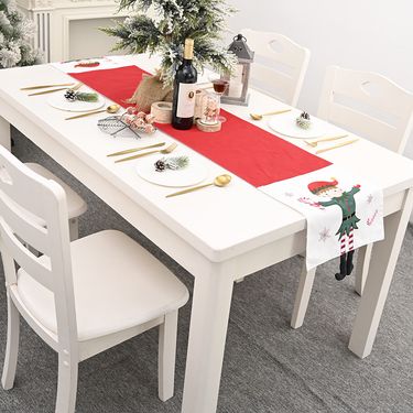 Christmas Decoration Christmas Elf Table Runner Festival Supplies Creative Table Runner Home Decoration Placemat Tablecloth_voghion.com