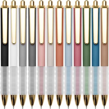 Ballpoint Pens Black Medium Point 1mm Pen With Super Soft Grip Ball Point Pen For Men Women Retractable Pens_voghion.com
