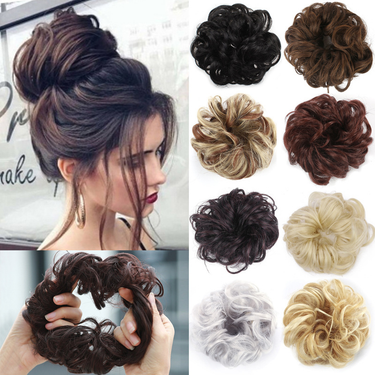 European and American wigs, ball head wigs, elastic hair buns, flower bud hair buns, curly hair buns_voghion.com