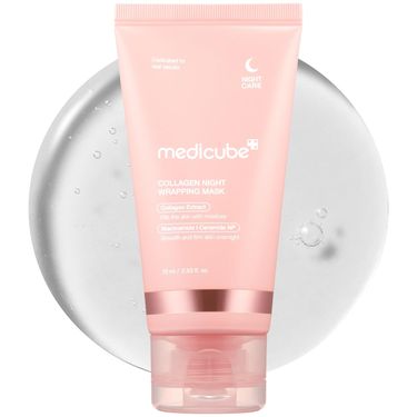 Medicube Collagen Overnight Wrapping Peel Off Facial Mask Pack Elasticity & Hydration Care Reduces Sagging & Dullness Hydrolyzed Collagen_voghion.com