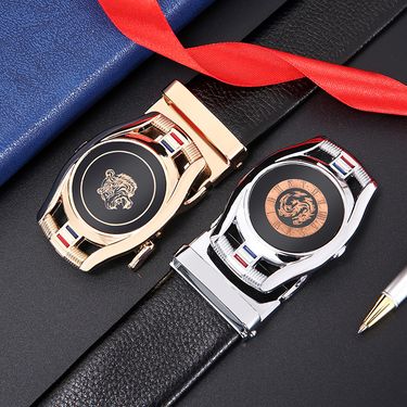 Men's Belt Genuine Two Layer Cowhide Automatic Buckle Men's Belt Alloy Men's Belt Business Belt_voghion.com