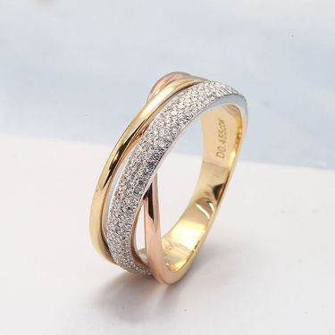 New Fashion Solid 3 Color Gold Lab Grown Dia HPHT CVD Women Ring Gift Classic Love Wedding Engagement Female Finger_voghion.com