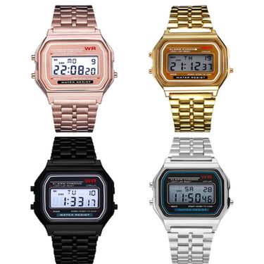Men's Watches Led Electronic Watch Steel Band Fashion Watch Multi-function Electronic Watch_voghion.com