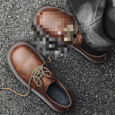 ShoeVault Commuting Derby For Men British Workwear Large Toe Summer New Casual Men's Shoes Thick So Height Increasing Trendy_voghion.com