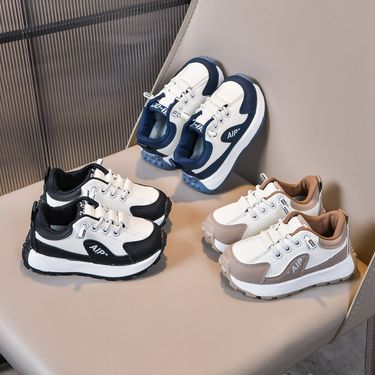 SHLIANG Kids Casual Shoes Spring New Boys Non Slip Running Shoes Fashion Leather Breathable Girls Sneakers Y0058_voghion.com