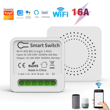 Tuya WiFi smart switch APP remote control Alexa voice control smart cassette switch 1 on 2 channels_voghion.com