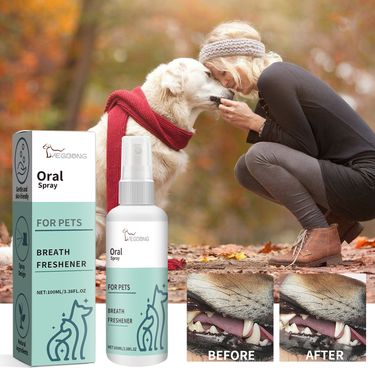 Pet Mint Flavor Fresh Breath Spray, Cleans Dog's Mouth Odor and Freshens Breath Care_voghion.com