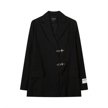 CT Metal Airplane Buckle Casual Blazer Men's Autumn Winter Loose Niche Street Fashion Solid Color Long Sleeve Suit_voghion.com