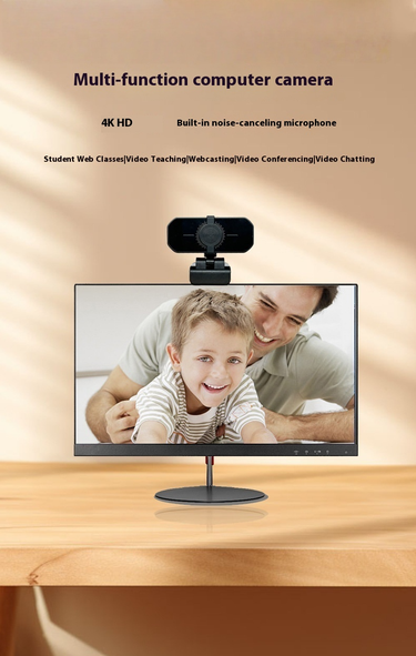 2K Auto Focus Webcam With Privacy Cover - HD Camera For Streaming, Zoom, Video Conferencing (Wide Angle, Noise-Canceling Mic, Plug & Play)_voghion.com