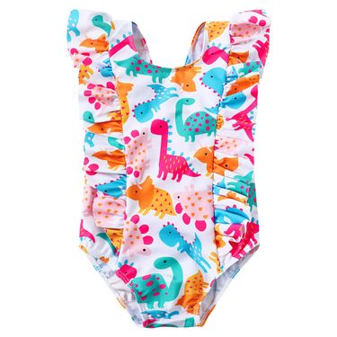 Mother & Kids children's clothing children's summer new cute print dinosaur leopard fish scale beach swimsuit girls one-piece swimsuit_voghion.com