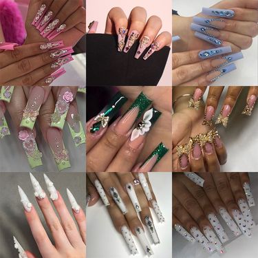 Long Press-On Nails - Elegant Summer Fake Nails With Glue & Gel Pads, Sweet Style, 50+ Colors, Reusable False Nails For Women_voghion.com