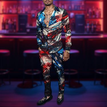 2025 Spring/Summer Men's Shirt Set Brand Printed Fashionable Simple Long Sleeve Suit High Quality Comfortable_voghion.com