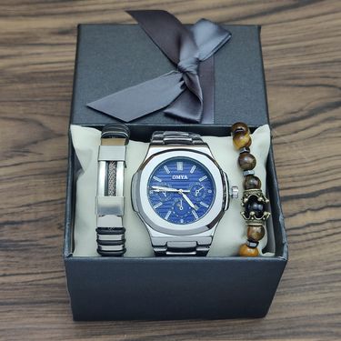 Men's Suit Gift Watch Bracelet Box Set 4 Pieces Men's Watch Quartz Watch_voghion.com