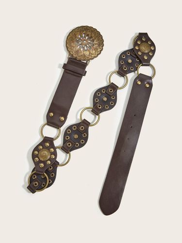 Millennial Spicy Girl Instagram Circle Rivet Flying Collar Design Half Body Belt_voghion.com